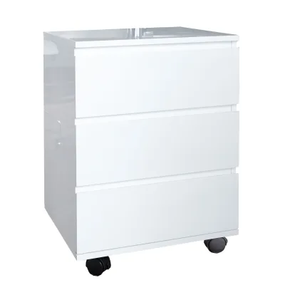 riess-ambiente Rollcontainer BIG DEAL - 45cm weiß Hochglanz 3 Schubladen modern
