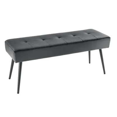 riess-ambiente Sitzbank BOUTIQUE - 100cm dunkelgrau Samt schwarze Metallbeine