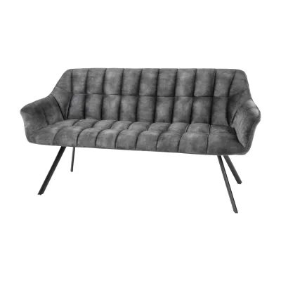 riess-ambiente Sitzbank PAPILLON - 165cm champagner beige mit Lehnen schwarzes Metallgestell Esszimmer