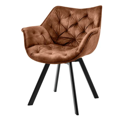 riess-ambiente Stuhl THE DUTCH COMFORT - drehbar grau Samt mit Armlehnen Modern Design Metallbeine
