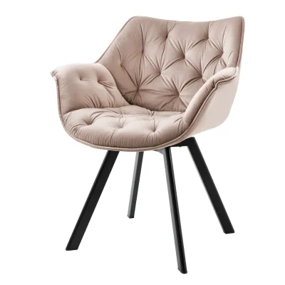 riess-ambiente Stuhl THE DUTCH COMFORT - drehbar greige Samt mit Armlehnen Modern Design Metallbeine