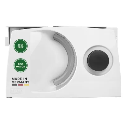 RITTER markant 05 Allesschneider (65 Watt, Kunststoff, Wellenschliffmesser 17 cm, klappbar, Made in Germany, Weiß)