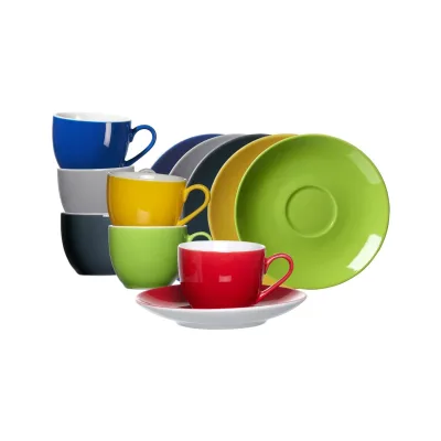 Ritzenhoff & Breker Espressotassen mit Untertassen Doppio 80 ml 6er Set
