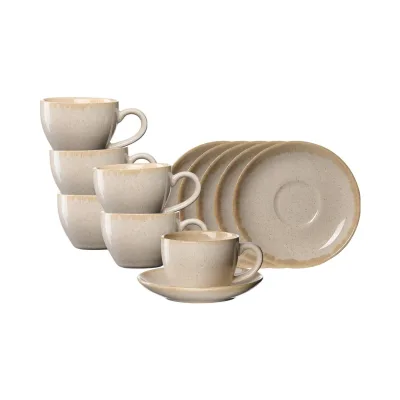 Ritzenhoff & Breker Espressotassen mit Untertassen Sahara 100 ml 6er Set