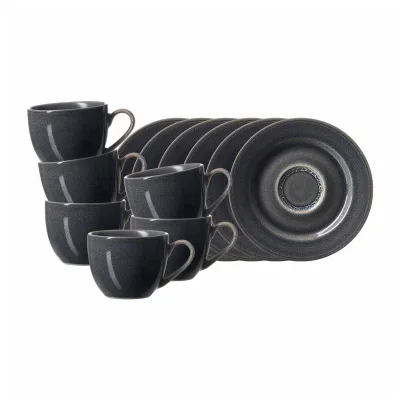Ritzenhoff & Breker Espressotassen mit Untertassen Toledo 90 ml 6er Set