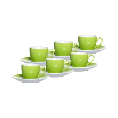 Ritzenhoff & Breker Espressotassen und -untertassen Doppio 80 ml 6er Set