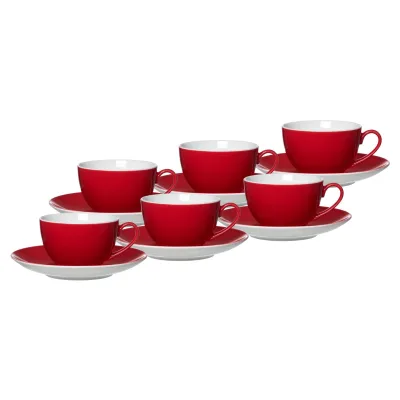 Ritzenhoff & Breker Kaffeetassen mit Untertassen Doppio 200 ml 6er Set