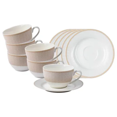Ritzenhoff & Breker Kaffeetassen mit Untertassen Geo 250 ml 6er Set