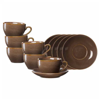 Ritzenhoff & Breker Kaffeetassen mit Untertassen Sahara 230 ml 6er Set