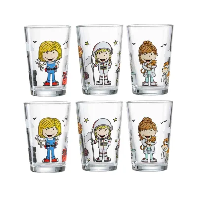 Ritzenhoff & Breker Kindergläser Berufe Mädchen 205 ml 6er Set