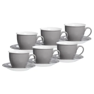 Ritzenhoff & Breker Milchkaffee Tassen mit Untertassen Doppio 350 ml 6er Set