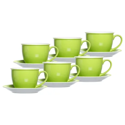 Ritzenhoff & Breker Milchkaffee Tassen mit Untertassen Doppio 350 ml 6er Set