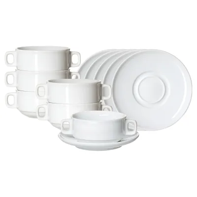 Ritzenhoff & Breker Suppentasse mit Untertasse Bianco 245 ml 6er Set