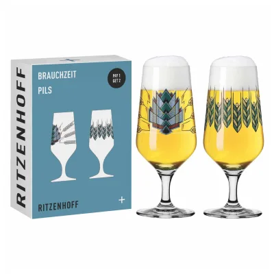 Ritzenhoff Pilsgläser mit Motiv Brauchzeit 374 ml 2er Set