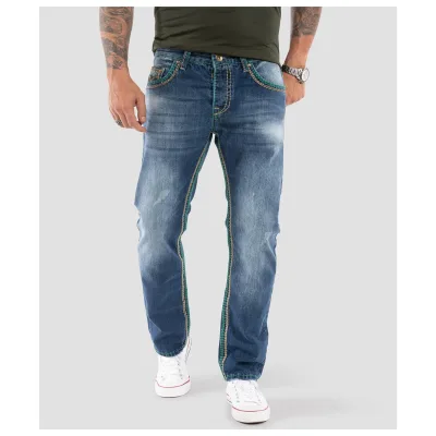 Rock Creek Jeans Comfort Fit dicke Nähte Loose Fit