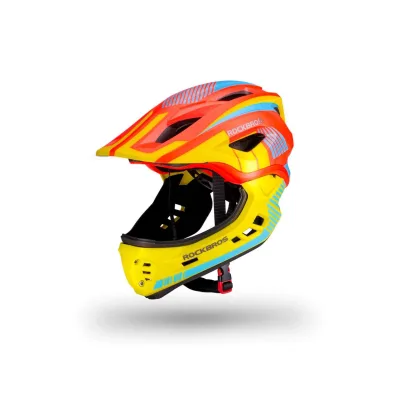 Rockbros Kinder Fahrradhelm mit Kinnschutz Gelb / Orange