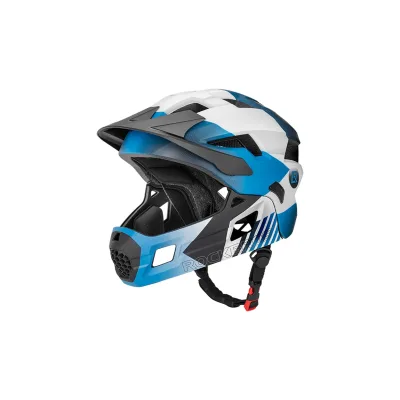 Rockbros Kinderfahrradhelm 2 in 1 mit abnehmbarem Kinnschutz 12 Lüftungen S Blau