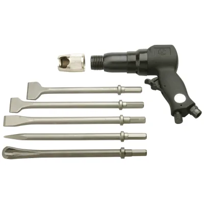 Rodcraft Werkzeug-Set RC5150: Druckluft-Meißelhammer Rodcraft für Stein/ Beton, inkl. 1x Rodcraft RC5100 Meißelhammer, HEX 11 mm, 6 J Schlagkraft, 300