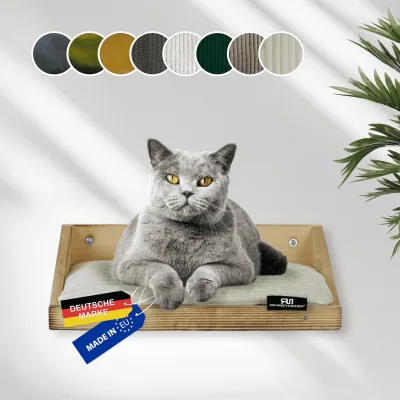 Rohrschneider Wandmulde geflammt+ Kissen mit Füllung Cord breit taupe