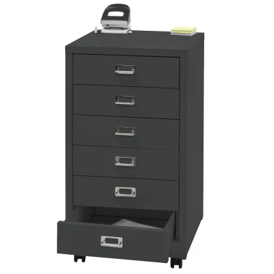 Rollcontainer MCW-L49, Schubladenschrank Stahlschrank Aktenschrank, Metall 75x40x41cm 6 Schubladen ~ dunkelgrau