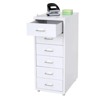 Rollcontainer Preston T851, Schubladenschrank Stahlschrank, 69x28x41cm 6 Schubladen ~ weiß