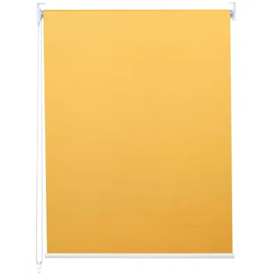 Rollo MCW-D52, Fensterrollo Seitenzugrollo Jalousie, Sonnenschutz Verdunkelung blickdicht 60x160cm ~ gelb