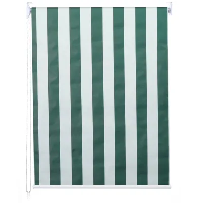 Rollo MCW-D52, Fensterrollo Seitenzugrollo Jalousie, Sonnenschutz Verdunkelung blickdicht 70x160cm ~ grün/weiß