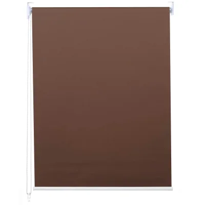 Rollo MCW-D52, Fensterrollo Seitenzugrollo Jalousie, Sonnenschutz Verdunkelung blickdicht 70x230cm ~ braun
