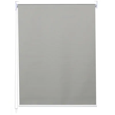 Rollo MCW-D52, Fensterrollo Seitenzugrollo Jalousie, Sonnenschutz Verdunkelung blickdicht 70x230cm ~ grau