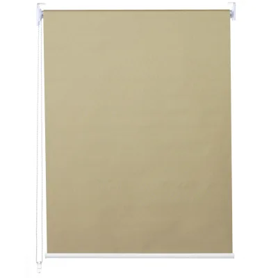 Rollo MCW-D52, Fensterrollo Seitenzugrollo Jalousie, Sonnenschutz Verdunkelung blickdicht 90x160cm ~ beige