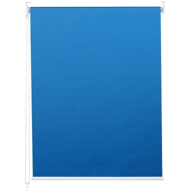 Rollo MCW-D52, Fensterrollo Seitenzugrollo Jalousie, Sonnenschutz Verdunkelung blickdicht 90x230cm ~ blau