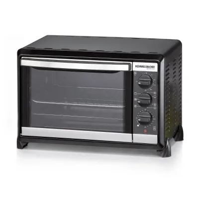 ROMMELSBACHER BG 1250 EX Kleinbackofen, schwarz mit Pizzastein & Umluft