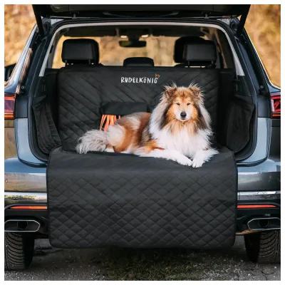 Rudelkönig Kofferraumschutz gesteppt Autoschondecke Hundedecke mit Ladekantenschutz wasserfest robust Auto