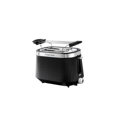 Russell Hobbs 26760-56 Brontë black Toaster (2-Scheiben-Toaster, 980 Watt, 6 Bräunungsstufen, Lift & Look-Funktion, Hebefunktion, Auftau-, Aufwärm- und Stoppfunktion, Brötchenaufsatz)