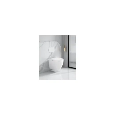 sanicomfort Hänge-WC, Wand-WC-Set Adonis 2.0 mit Turbo Flush Spültechnik 360° Spülung weiß, WC-Sitz mit Absenkautomatik spülrandlos