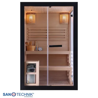 Sanotechnik Sauna Schwarz 130x200x120 cm