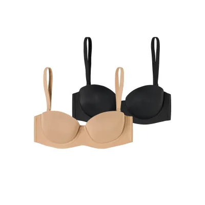 Schiesser Damen Bügel-BH Bandeau mit Schale - Unique Micro 2er Pack