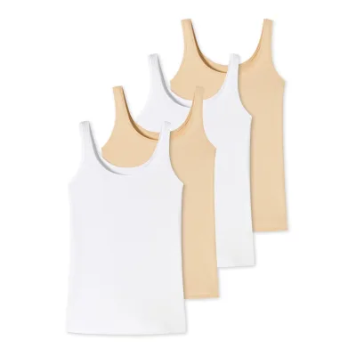 Schiesser Damen Trägertop Uncover 4er Pack