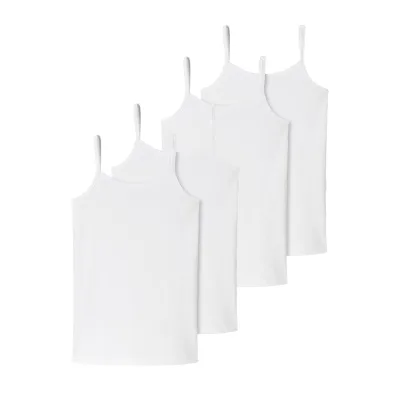 Schiesser Mädchen Spaghettitop 95/5 Cotton 4er Pack