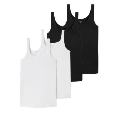 Schiesser Mädchen Unterhemd 95/5 Cotton 4er Pack