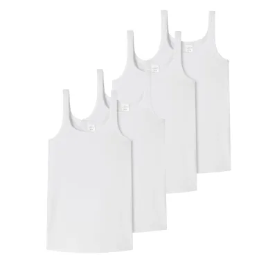 Schiesser Mädchen Unterhemd 95/5 Cotton 4er Pack