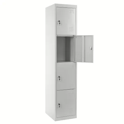 Schließfach Preston T163, Schließfachschrank Wertfachschrank Spind, Metall 180x38x45cm, grau