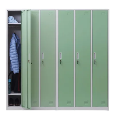 Schließfach Preston T829, Spind Wertfachschrank Schließfachschrank, Metall 6 Fächer ~ grün