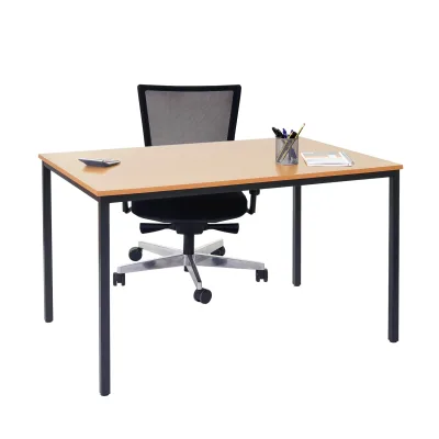 Schreibtisch Petrila, Konferenztisch Bürotisch Seminartisch, 120x80cm MDF ~ Buche-Optik