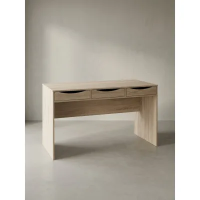 Schreibtisch – Sonoma Eiche, 120 cm, 3 Schubladen, kompakt, modern