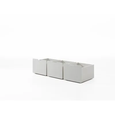 Schubladen-Set, best. aus 3 Schubkästen auf Rollen, MDF weiß lackiert