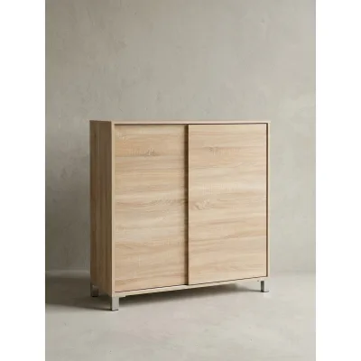 Schuhschrank Holz für 20 Paar Schuhe mit Ablage, Sonoma 100x38x108 cm