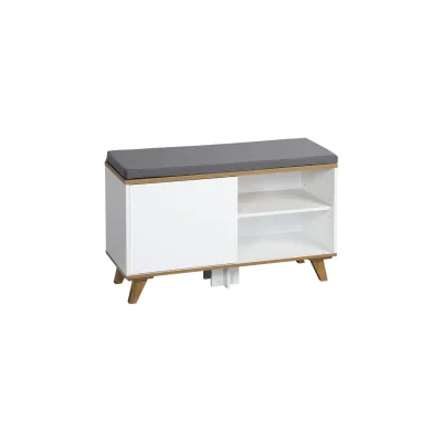 Schuhschrank mit Sitzkissen, weiß