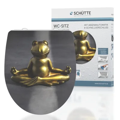 Schütte Duroplast HG WC Sitz RELAXING FROG, Hochglänzende mit Absenkautomatik und Schnellverschluss