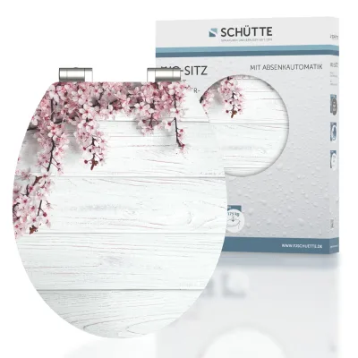 SCHÜTTE MDF HG WC-Sitz FLOWERS AND WOOD, mit Absenkautomatik